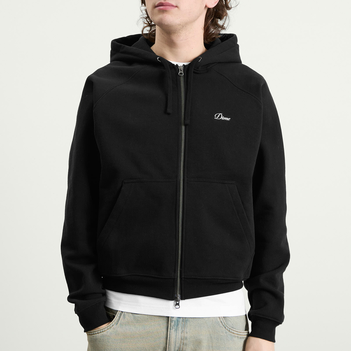 トップス Dime Cursive Small Logo Zip Hoodie Black Dime Cursive Small Logo Zip Hoodie - Black – Palm Isle Skateshop