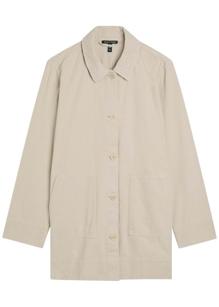 Eileen Fisher Cotton Overshirt Beige