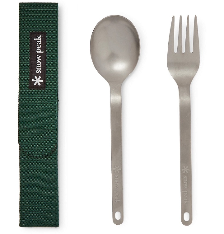 Photo: Snow Peak - Titanium Fork and Spoon Cutlery Set - Silver