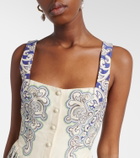 Alémais Printed linen-blend dress