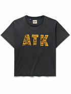 Gallery Dept. - Distressed Logo-Print Cotton-Jersey T-Shirt - Black