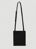 Graffiti Logo Flat Crossbody Bag in Black