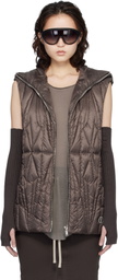 Rick Owens Moncler + Rick Owens Brown Geocamo Ziplock Down Vest