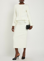 Roland Mouret Crepe Midi Skirt Cream