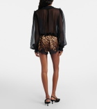 Dolce&Gabbana Leopard-print silk-blend shorts