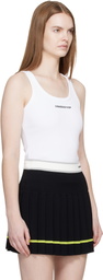 Casablanca White Ribbed Tank Top