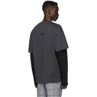 Juun.J Grey and Black Layered Long Sleeve T-Shirt