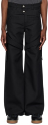 Courrèges Black Chaps Baggy Trousers