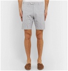Odyssee - Pierre Pinstriped Linen-Seersucker Shorts - Gray