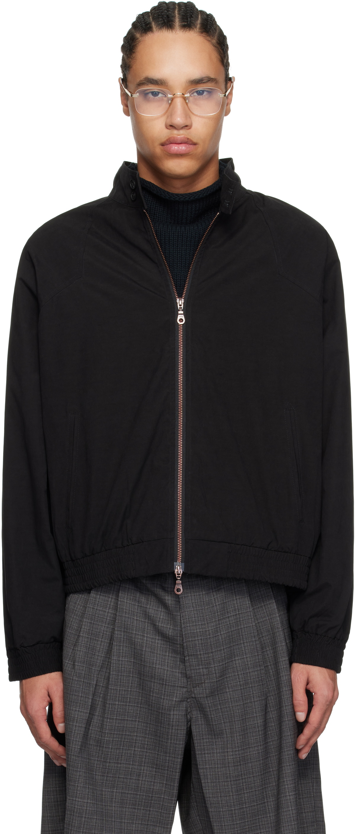 Carter Young SSENSE Exclusive Black Western Harrington Jacket