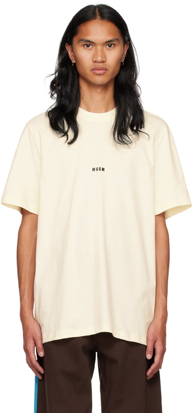 Photo: MSGM Off-White Crewneck T-Shirt