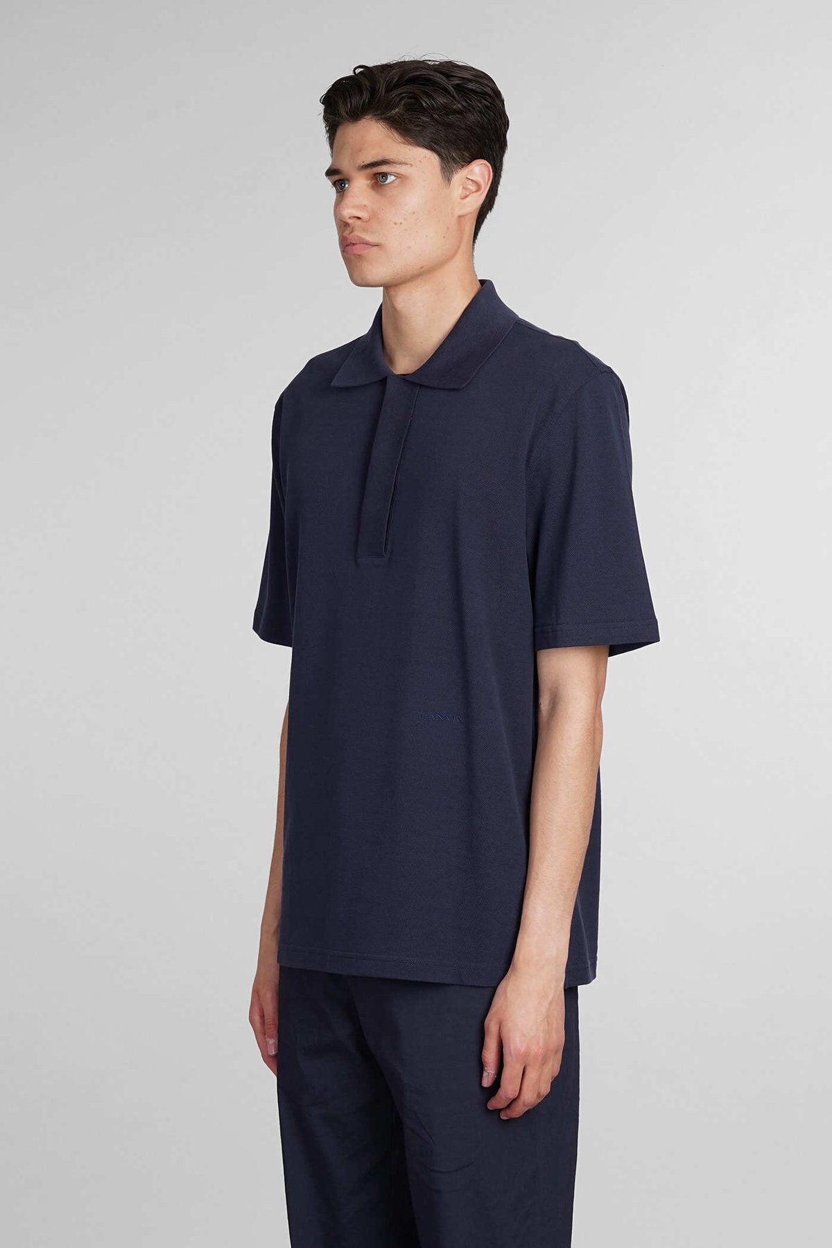 Lanvin Polo In Blue Cotton