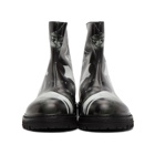 424 Black and White Printed Graphic Chelsea Boots