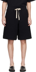 Jil Sander Black Cotton Terry Shorts