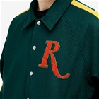Rhude Men's Raglan Varsity Jacket in Green
