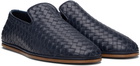 Bottega Veneta Navy Sunday Slippers