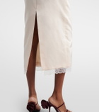 Magda Butrym Lace-trimmed cotton and silk midi dress