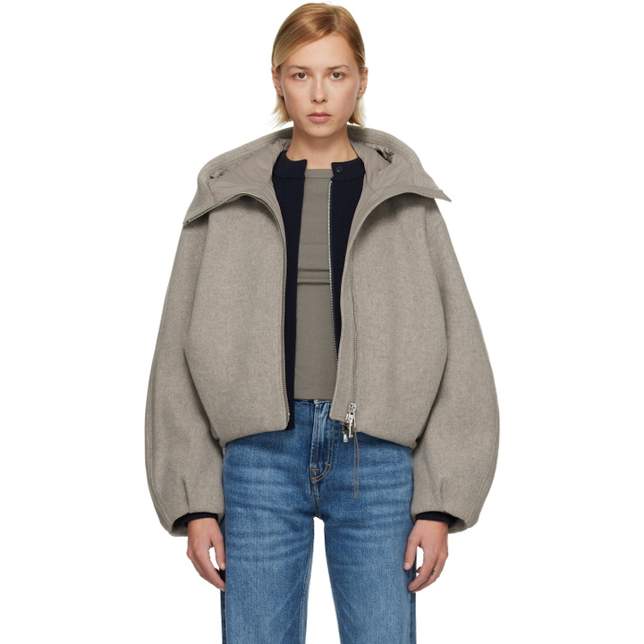 Photo: Canada Goose Taupe Chilliwack Wool Bomber Jacket