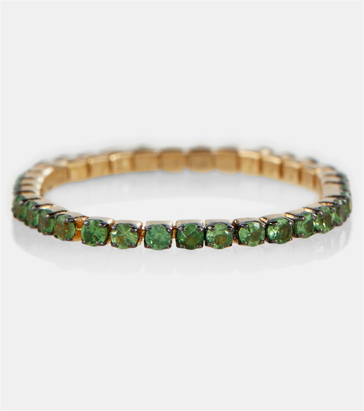 Shay Jewelry Thread 18kt gold ring with green garnets Shay Jewelry