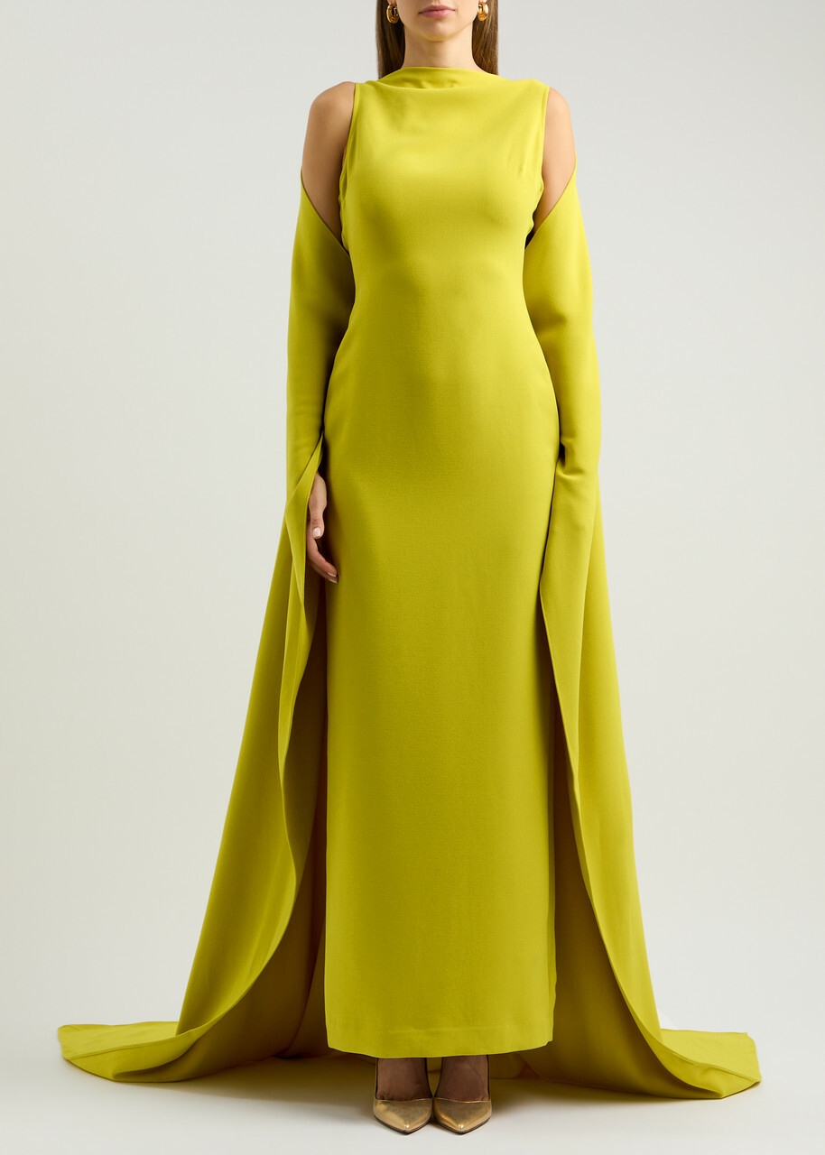 Solace London Kaila Cape Gown Yellow