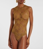 Alex Perry Floral sheer lace bodysuit