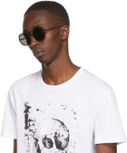McQueen Black Piercing Round Sunglasses