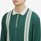 Palmes Men's Rio Long-Sleeved Zip Polo in Dark Green
