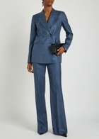 Gabriela Hearst Angela Double-breasted Wool and Silk-blend Blazer Denim