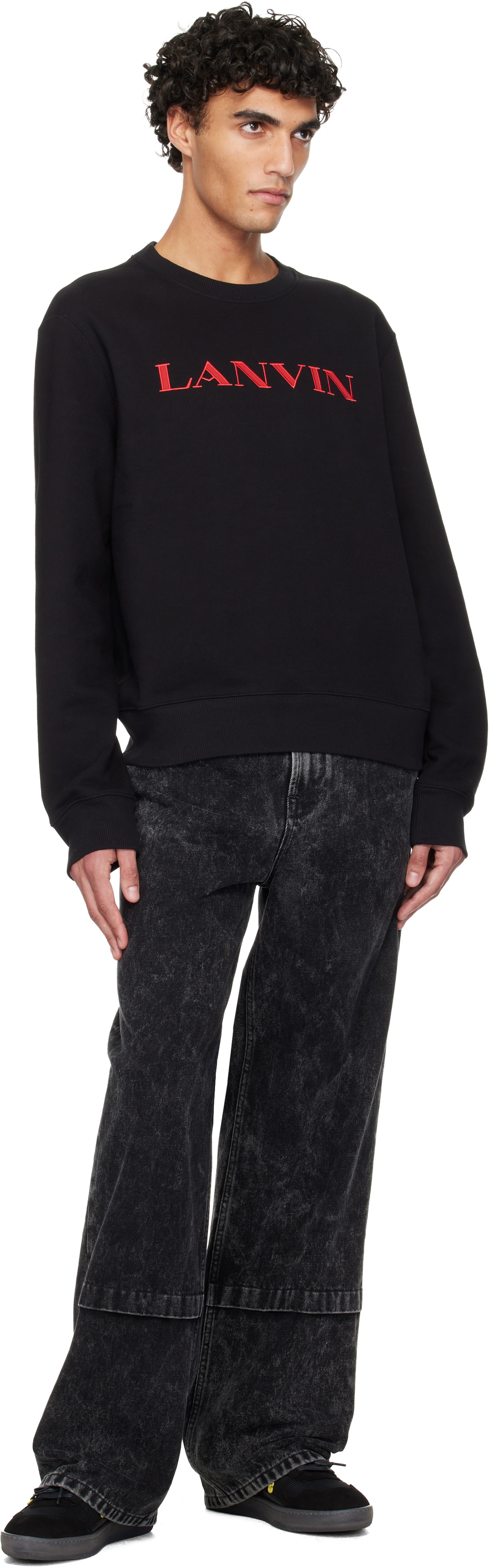 Lanvin Black 'Lanvin Embroidered' Cotton Sweatshirt