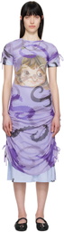 Chopova Lowena Purple Ballast Short Sleeve Midi Dress