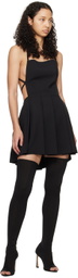 Victoria Beckham Black Peep Toe Stretch Jersey Boots