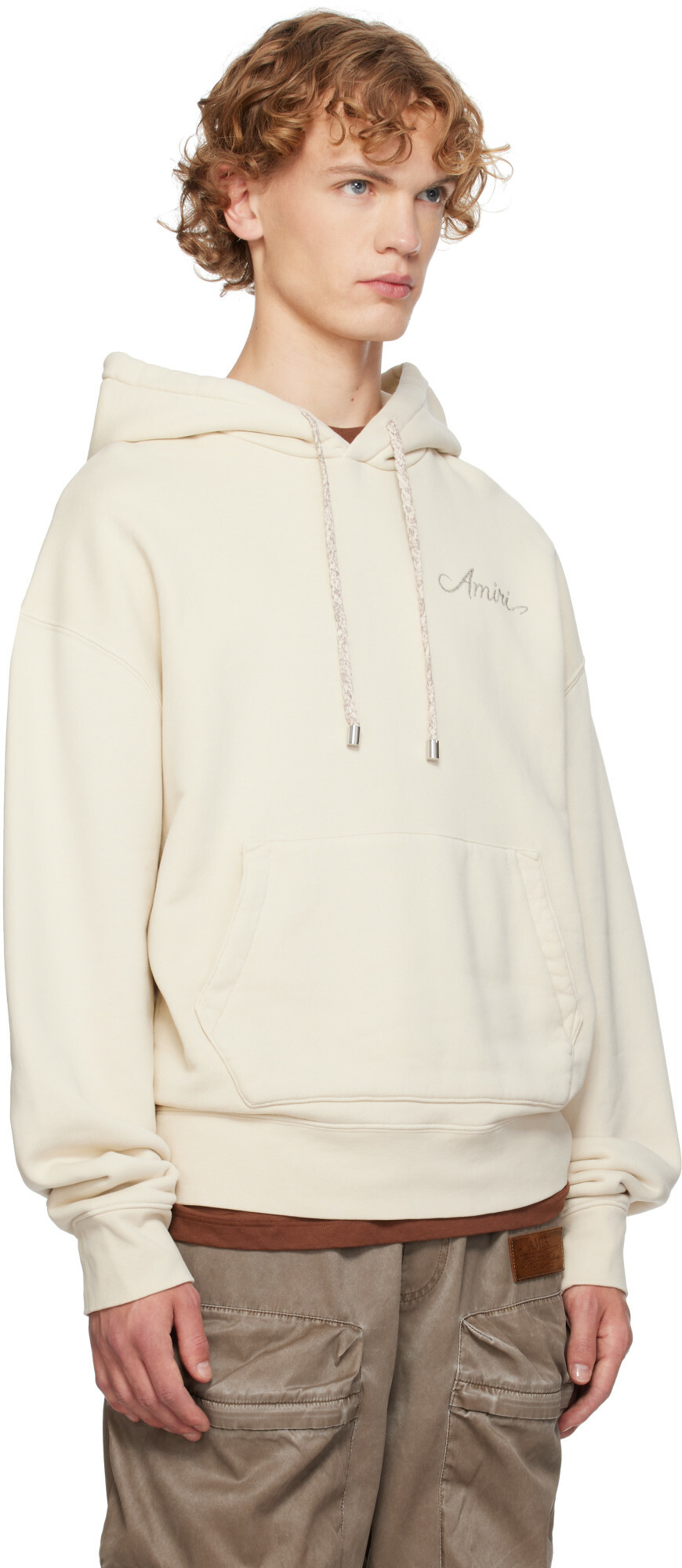AMIRI Beige MA Quad Checkerboard Hoodie