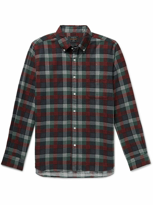 Photo: Beams Plus - Button-Down Collar Checked Cotton-Flannel Shirt - Gray