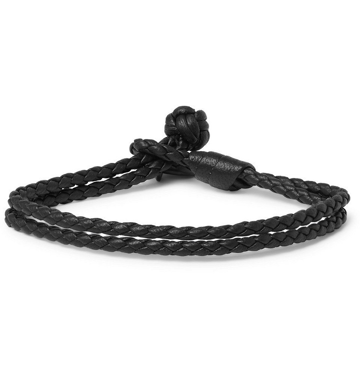 Photo: Bottega Veneta - Intrecciato Leather Bracelet - Black