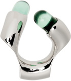 Lorette Colé Duprat Silver & Green Resin Ring