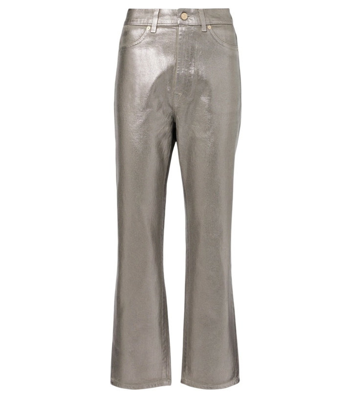 Photo: 7 For All Mankind Coated high-rise straight jeans