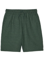 Les Deux Checked Seersucker Shorts Green