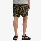 A Bathing Ape Men's 1st Camo Nylon Beach Short in Green