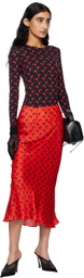 Marine Serre Black Recycled Mesh Flock Long Gloves