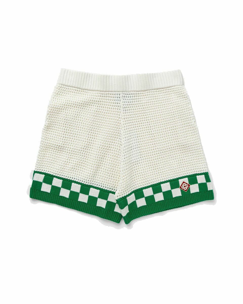 Photo: Casablanca Faux Crochet Shorts Green/White - Mens - Casual Shorts