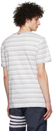 Thom Browne Grey Striped T-Shirt