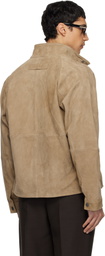 Hugo Tan Goatskin Suede Jacket