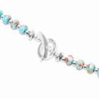 Mikia Men's Marble Beaded Necklace in Turquoise/Hematite
