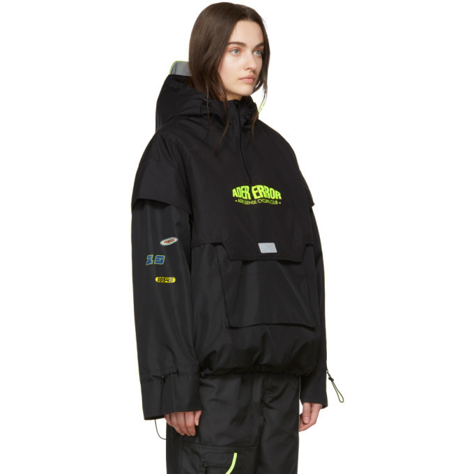 ADER error SSENSE Exclusive Black ASCC Oversized Layered Anorak