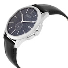 Gucci G-Timeless Automatic Grey Dial Black Leather Mens Watch YA126319