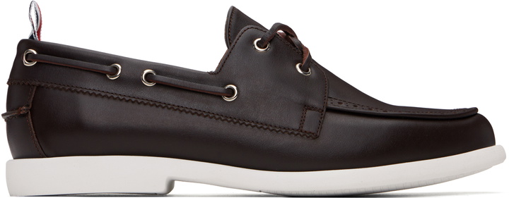 Photo: Thom Browne Brown Baby Calf Leather Boat Shoes