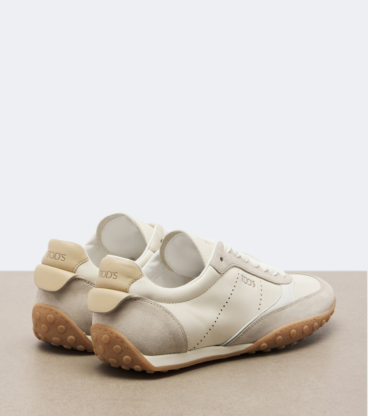 Tod's Suede-trimmed leather sneakers