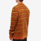 Marni Men's Striped Mohair Cardigan in Lobster
