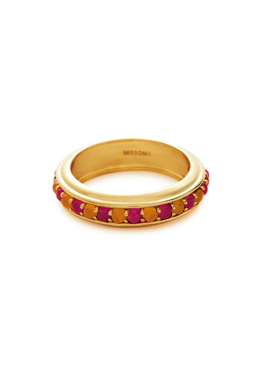 Missoma Hot Rox 18kt Gold-plated Vermeil Ring
