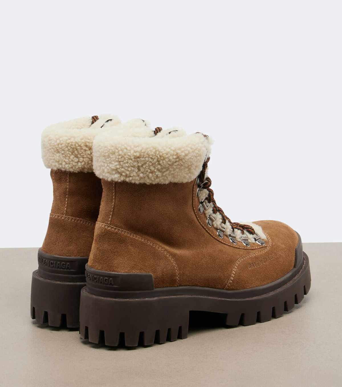 Balenciaga Combat Strike suede lace-up boots